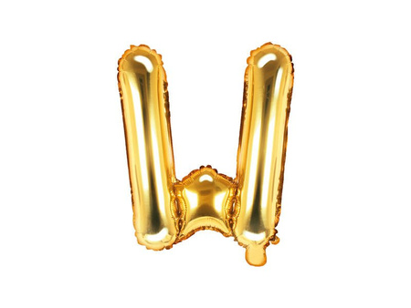 Foil balloon - Letter "W" - Gold - 35 cm