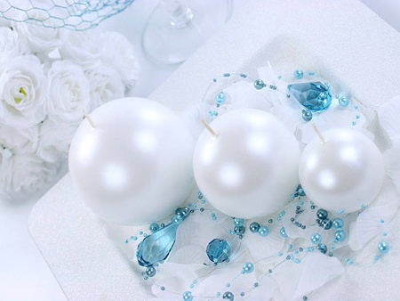  Ball Candle - Metalized - Pearl - 8cm - 1 piece