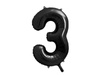 Foil balloon - Number "3" - Black - 86 cm