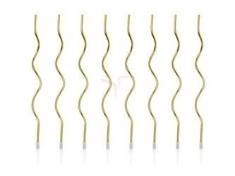 Birthday candles - Twisted - Gold - 14 cm - 8 pieces