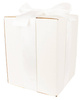 WHITE CARDBOARD BOX - with light cream ribbon - 20x20x25cm