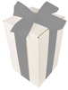 WHITE CARDBOARD BOX - with silver ribbon - 25x15x15cm