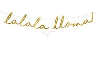 Party banner - Lalala Llama - Gold - 12.5 x 82 cm