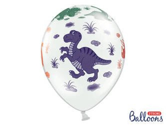 Strong 30cm Balloons - Pure White - Dinosaurs - 50 pieces