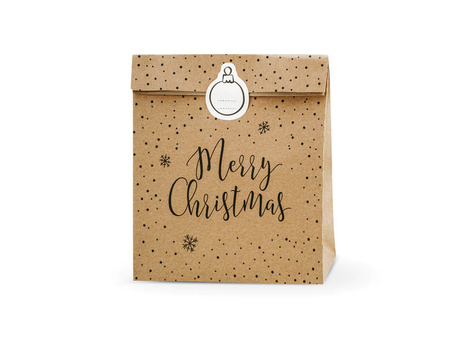 Gift Bags - Christmas - Merry Christmas - Kraft - 25x11x27cm - 3 pcs.