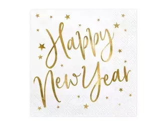 Paper napkins - Happy New Year - White - 33x33cm - 20 pieces