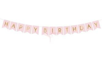 Birthday banner - Happy Birthday - Bright pink - 15 x 175 cm