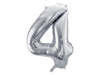 Foil balloon - Number "4" - Silver - 86 cm