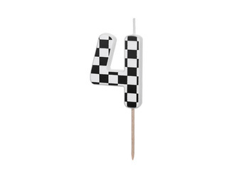 Birthday candle - Number 4 - Checkerboard - 5.5 cm