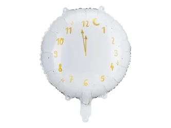 Foil balloon - white Clock - 45 cm