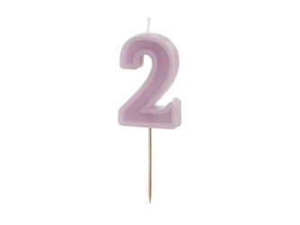 Birthday candle - Number 2 - Purple - 6cm