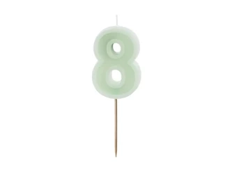 Birthday candle - Number 8 - Green - 6cm