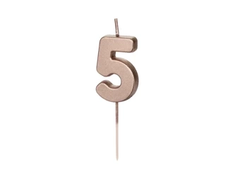 Birthday candle - Number 5 - Pink gold - 4,5 cm - 1 pcs.