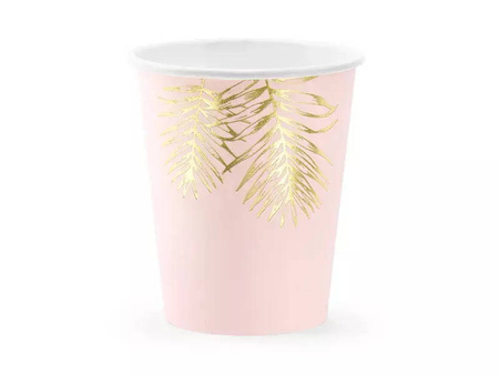 Cups - Leaves - Light Pink - 220 ml - 6 pcs