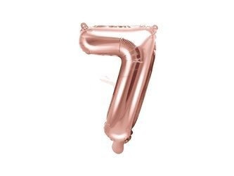 Foil balloon - Number "7" - Pink gold - 35 cm