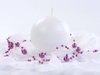 Frosted Ball candle - 6 cm - white - 10 pcs.