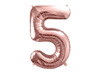 Foil balloon - Number "5" - Pink gold - 86 cm