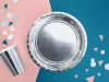 Paper plates - silver - 23 cm - 6 pcs.