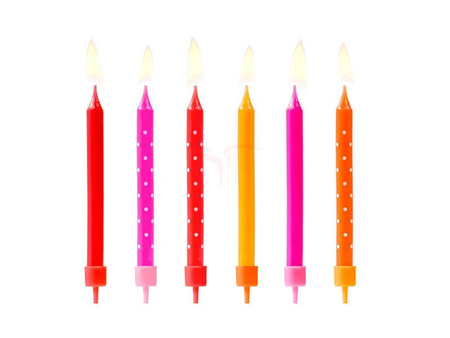 Birthday candles - Colorful - Mix - 6.5 cm - 6 pieces