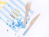 Wooden Cutlery - Light Blue - 16cm - 18 pieces