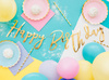 Birthday banner - Happy Birthday - Gold - 16.5 x 62 cm