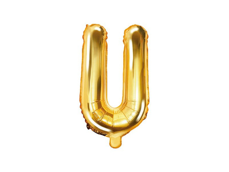 Foil balloon - Letter "U" - Gold - 35 cm