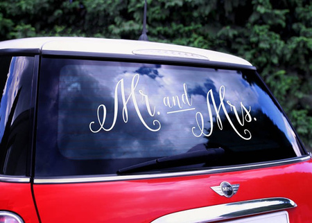 Wedding sticker for car - Mr. and Mrs.