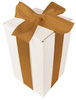 WHITE CARDBOARD BOX - with light gold ribbon - 25x15x15cm