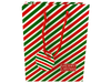 Gift Bag - CHRISTMAS - Red Green Stripes - 227x117x100mm