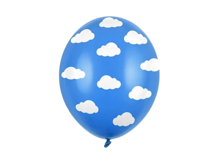 Balloons 30 cm - Clouds - Pastel Corn. Blue - 6 pcs.