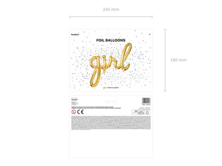 Foil balloon - Girl - Gold - 77 x 70 cm