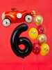 Foil balloon - Number "6" - Black - 86 cm