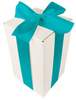 WHITE CARDBOARD BOX - with turquoise ribbon - 25x15x15cm