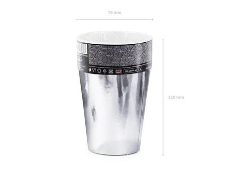 Paper cups - Silver - 220ml - 6 pieces