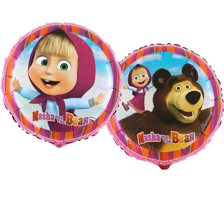 Foil Balloon, Double-sided "Masha and the Bear" - 18"