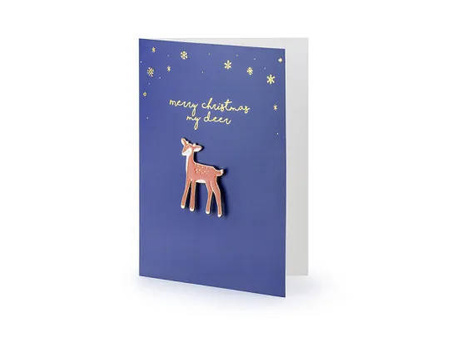 Card with pin - Deer - 10.5 x 14.8 cm