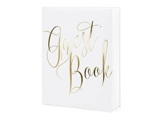 Guest Book - Guest Book - White - Gold - 20 x 24.5 cm - 22 pages