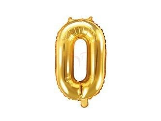 Foil balloon - Number "0" - Gold - 35 cm