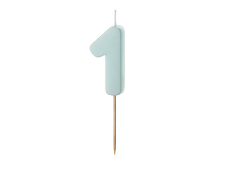 Birthday candle - Number 1 - mint - 5,5cm - 1pc.