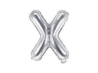 Foil balloon - Letter "X" - Silver - 35 cm