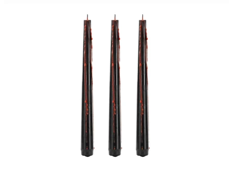 Bleeding candles - Black - 25 cm - 3 pieces