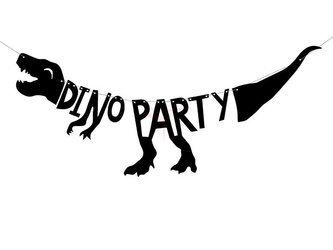 Party Banner - Dino Party - Black - 20 x 90 cm