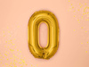 Foil balloon - Number "0" - Gold - 35 cm 