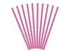 Paper straws - Dark pink with white dots - 19.5 cm - 10 pieces