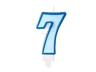 Birthday candle - Number 7 - Blue - 7 cm