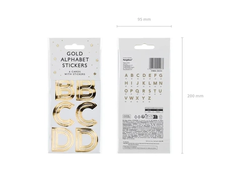 Stickers - Alphabet - Gold - 4 cm - 1 set