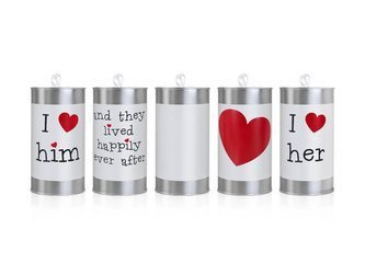 Wedding tins - Silver - 14 x 7 cm - 5 pieces