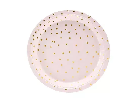 Dots plates - light pink - 18 cm - 6 pcs