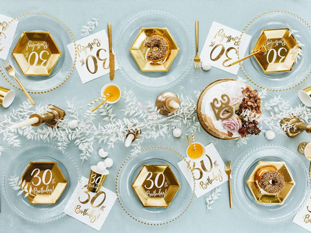 Birthday plates - 30th Birthday! - Gold - 6 pieces 