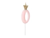 Crown candle - number 0 - pink - 9.5cm